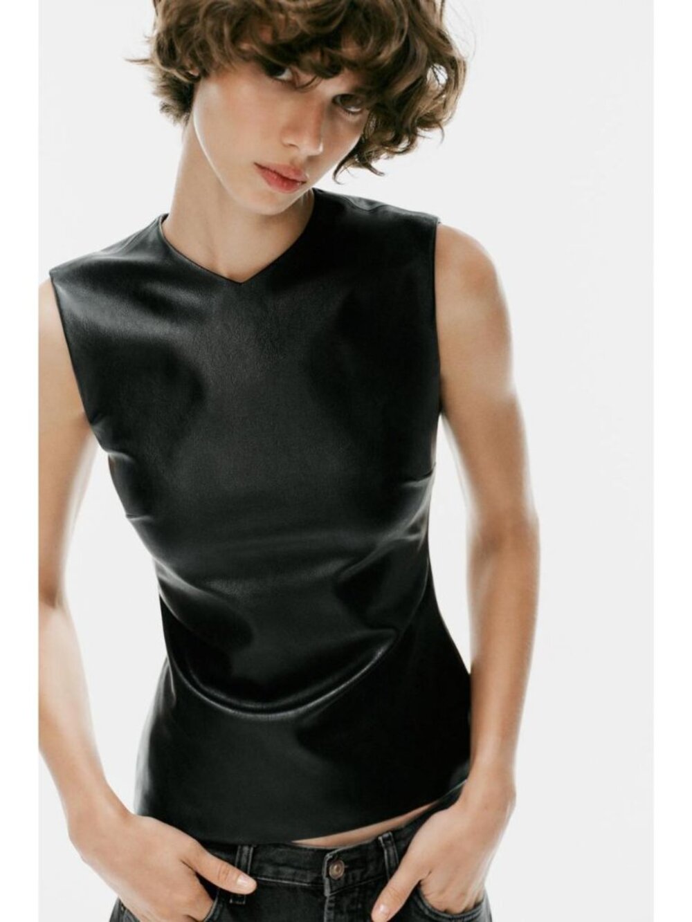 ZARA FAUX LEATHER TOP 7704/244/800